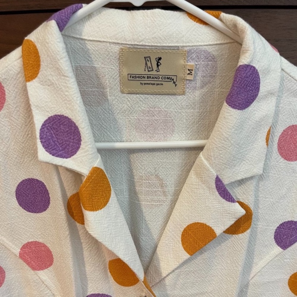 Fashion Brand Company Polka Dot Linen Dress